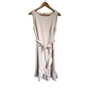 Calvin Klein Pink Ruffle Hem Sheath Dress Career Work Easter Dress 12